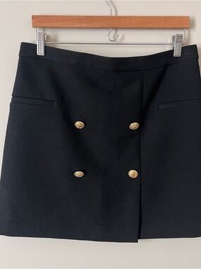 H&M Black Mini Skirt with Side Zipper